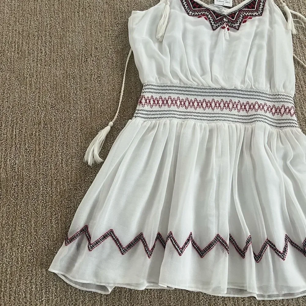 Free People White Fit and Flare Summery Sun Dress - Picture 2 of 7